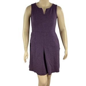 Merona Purple Textured Notch Neck A-Line Dress Size 14